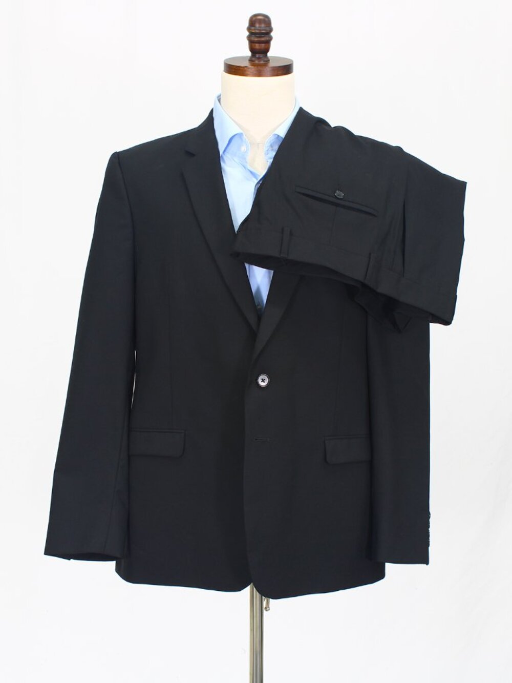 Barneys New York COOP 44R 38x33 Black Full Suit 2-Button Solid R725